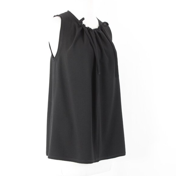 Proenza Schouler Sz 4 Black Ruffle Tie Sleeveless Acetate Polyester Top - Picture 5 of 13